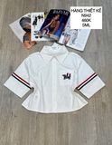  Áo sơmi tay lỡ viền màu n942 