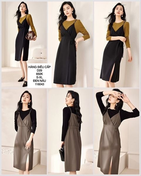  A-đầm yếm kèm áo tay dài d29 