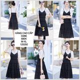  Đầm giả yếm họa tiết nơ d286 