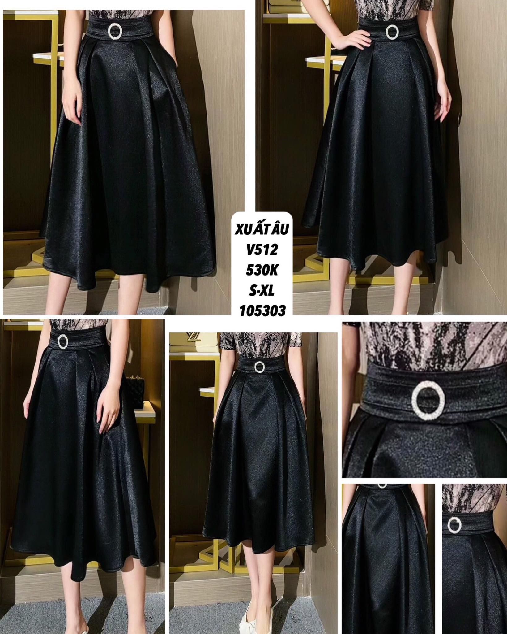  Chân váy gấm giả belt đính đá v512 