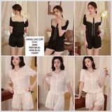  Set bộ short voan phối ren d131 