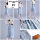  Chân váy denim túi thêu chỉ v782 