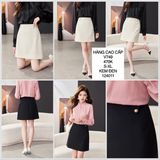  Chân váy phối 2 nút châu V749 