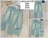  Quần jean suông chữ wang đính đá E832 