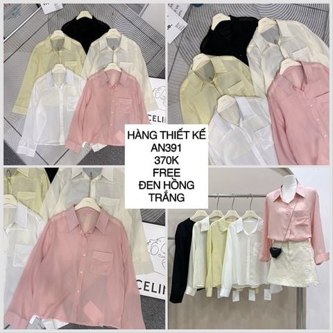  Áo sơmi phối túi ngực AN391 