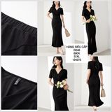  Set áo váy cổ tim đắp eo d246 