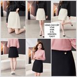  Chân váy phối 2 nút châu V749 