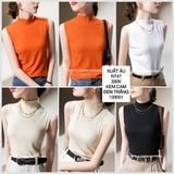  Áo dệt kim sát nách cổ cao n747 