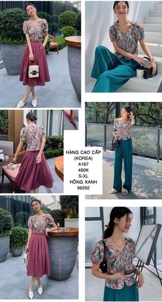  Áo voan hoa nút châu a167 