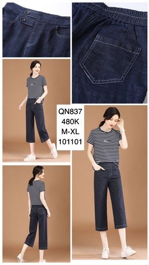  Quần lửng suông viền chỉ qn837 