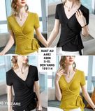  Áo thun gân dây rút cột eo a402 