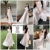  Đầm cổ yếm phối cườm ngực d210 
