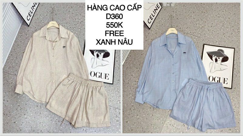  Set áo quần short thêu nơ D360 