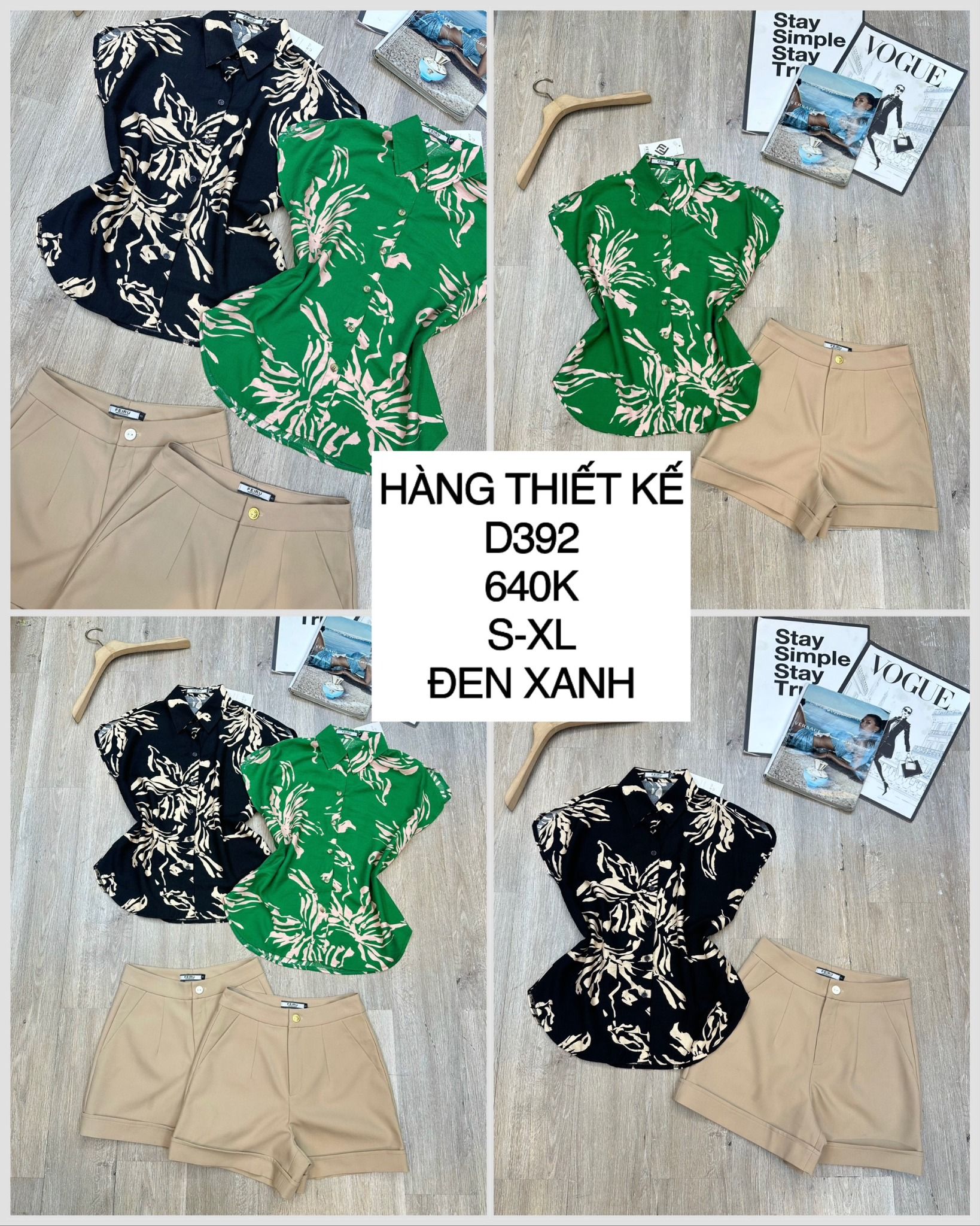  Set áo tay con + quần short D392 