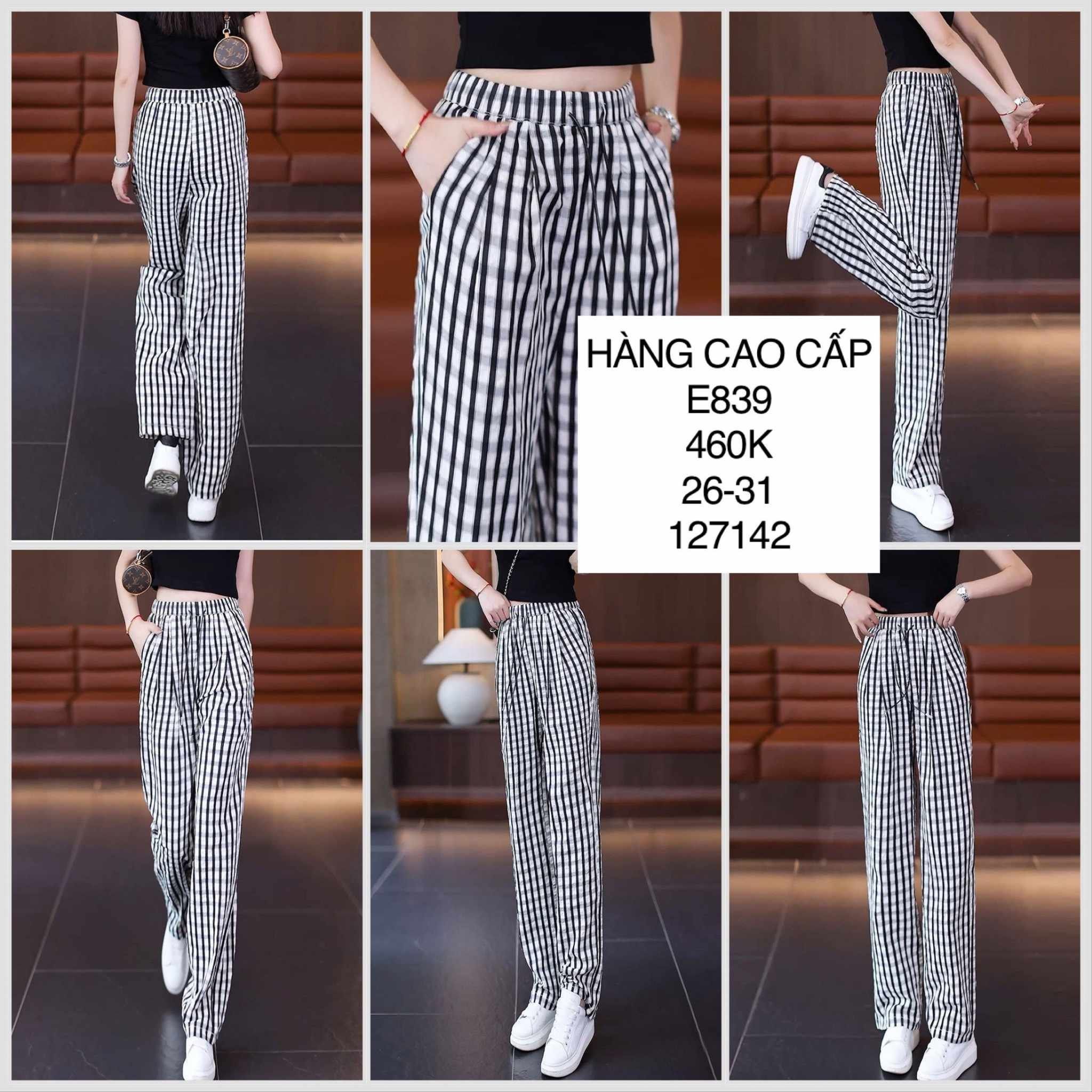  Quần caro E839 