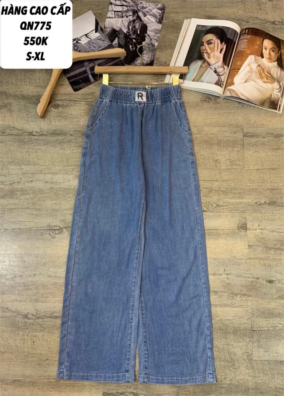  Quần denim suông tag chữ r qn775 