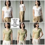  Áo thun kiểu cổ tim nhọn an240 