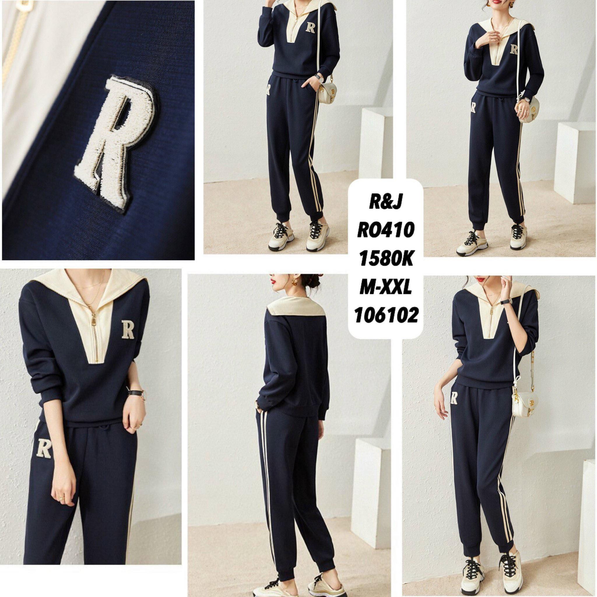  Set thê thao chữ r ngực phối dây kéo hãng r&j ro410 
