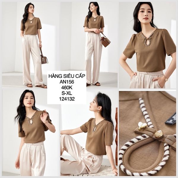  Áo thun khoét ngực phối viền an156 