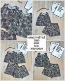  Set áo quần lụa họa tiết túi jean D363 
