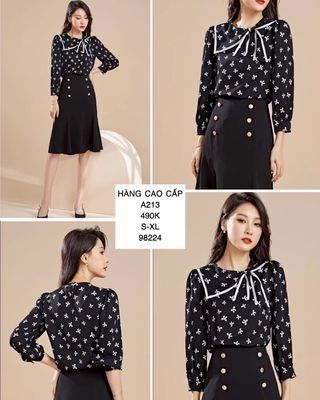  ÁO HỌA TIẾT NƠ A213 