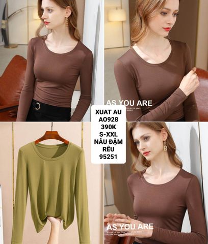  Áo thun trơn tay dài cổ tròn || AO928 