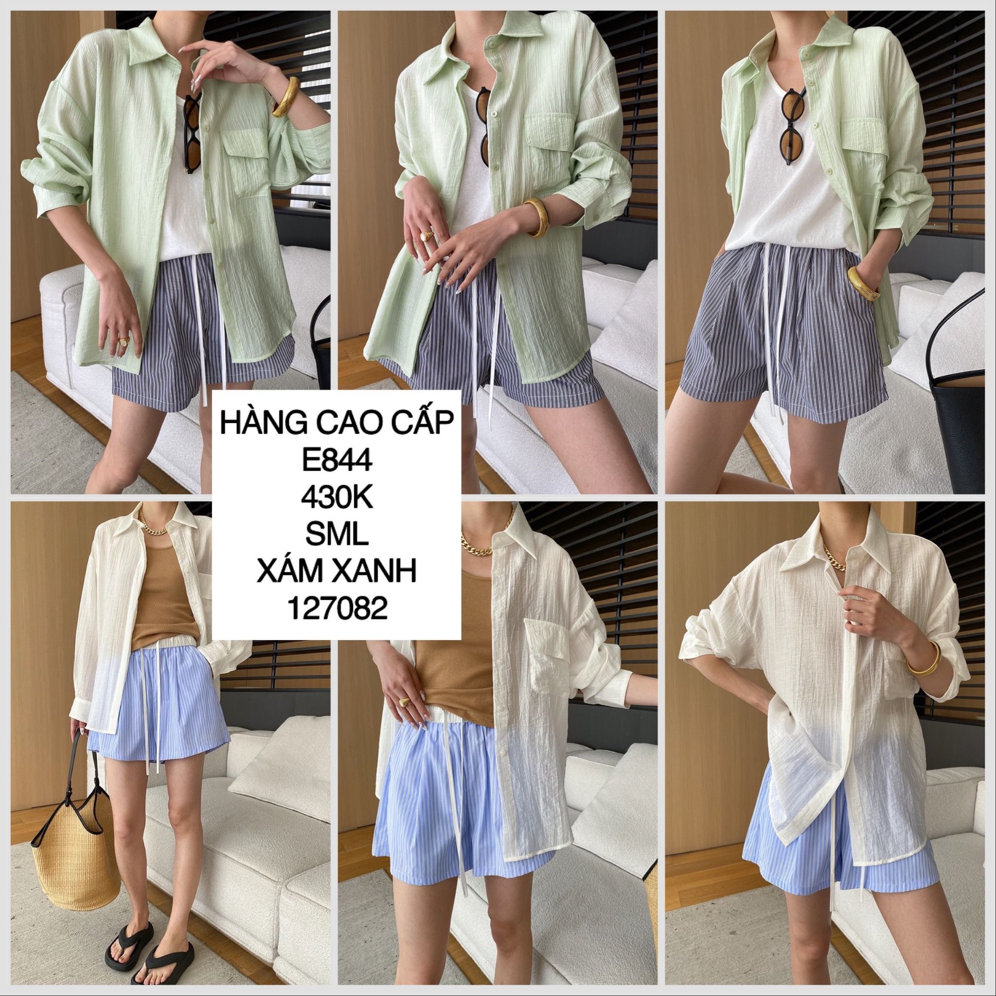  Quần short kẻ sọc E844 