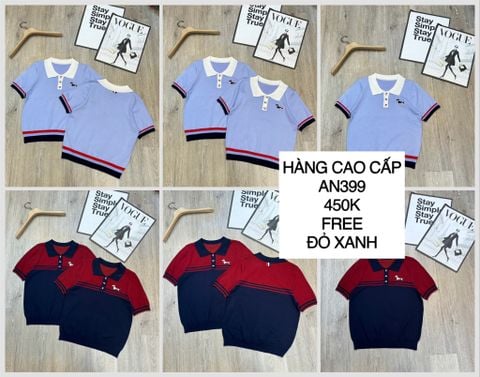  Áo dệt kim phối sọc AN399 