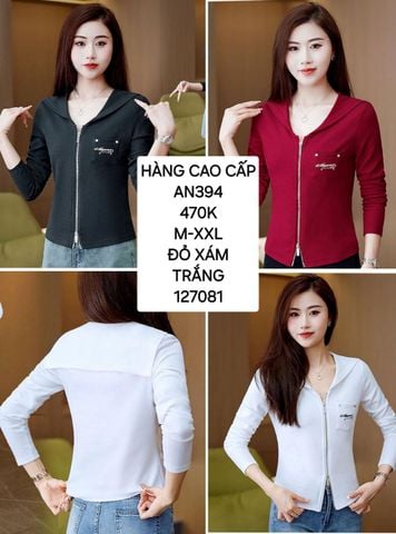  Áo thun gân túi thêu chữ AN394 