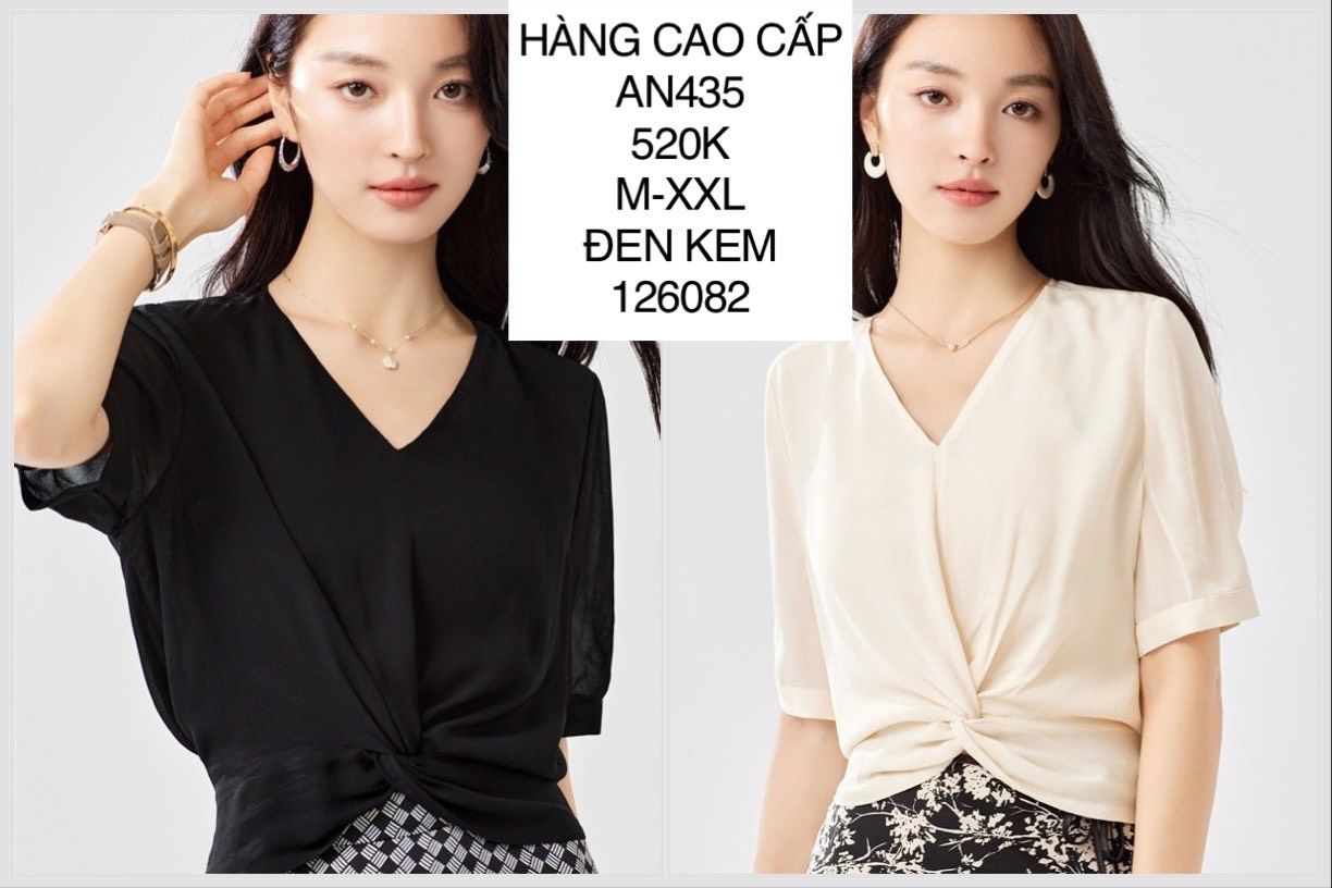  SALE20% Áo voan xoắn eo bo thun AN435 