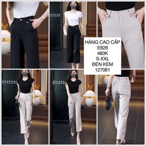  Quần tây lửng tag đính đá chữ long E828 