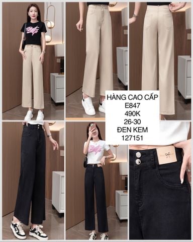  Quần suông tag da nơ E847 