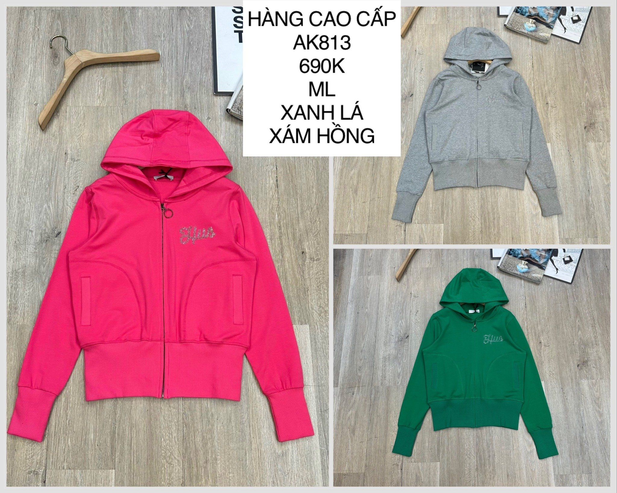  Áo Khoác Thun Đính Cườm AK813 