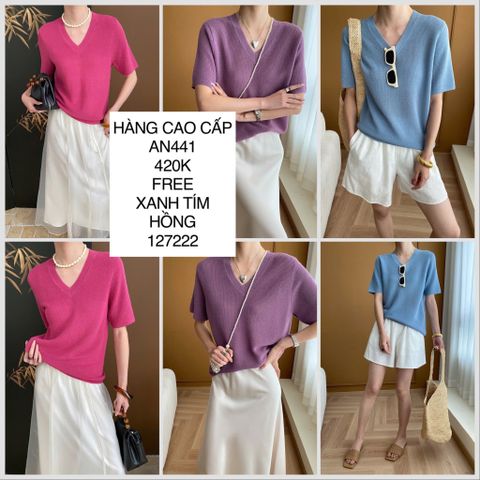  Áo dệt kim cổ tim AN441 