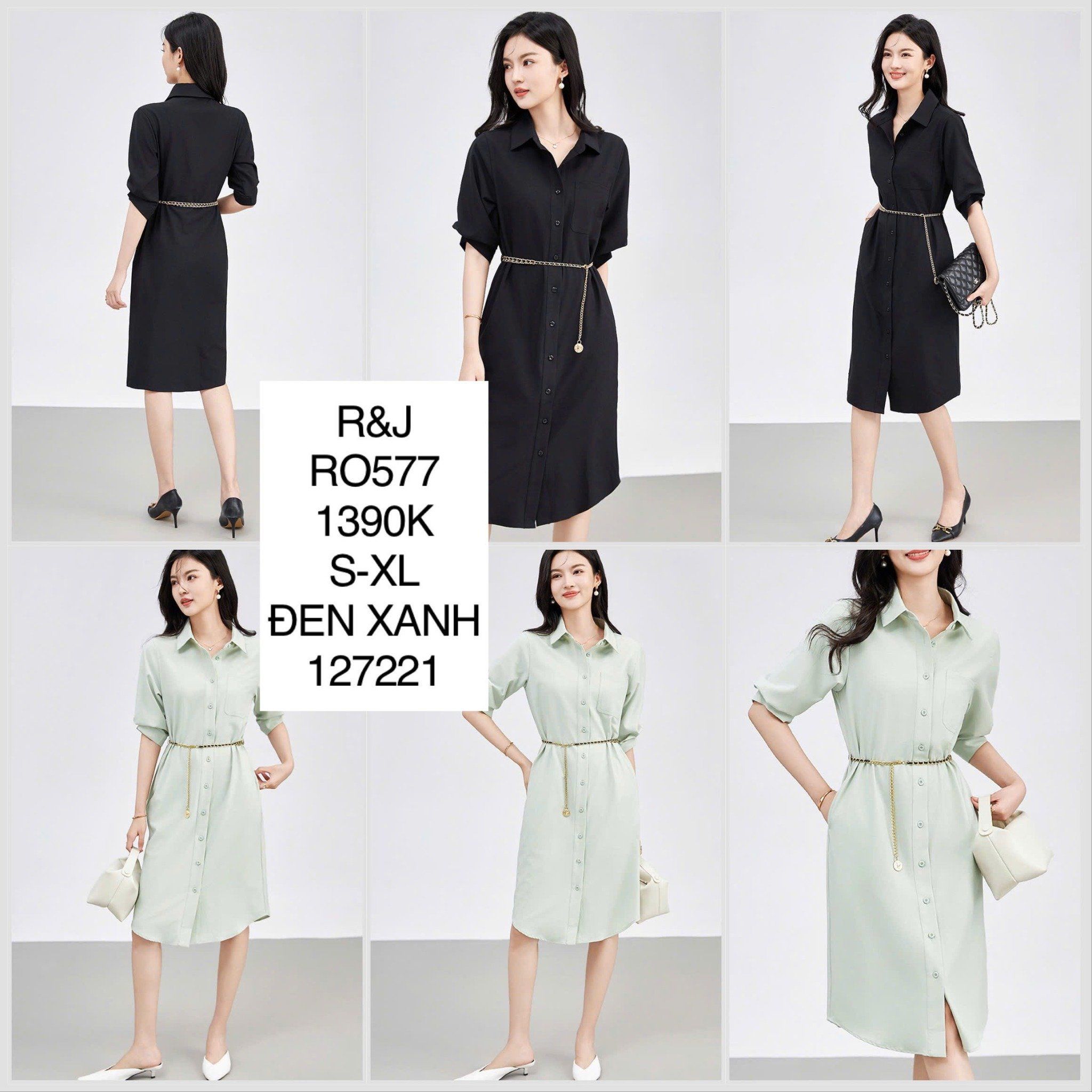 Đầm sơmi suông + belt RO577 