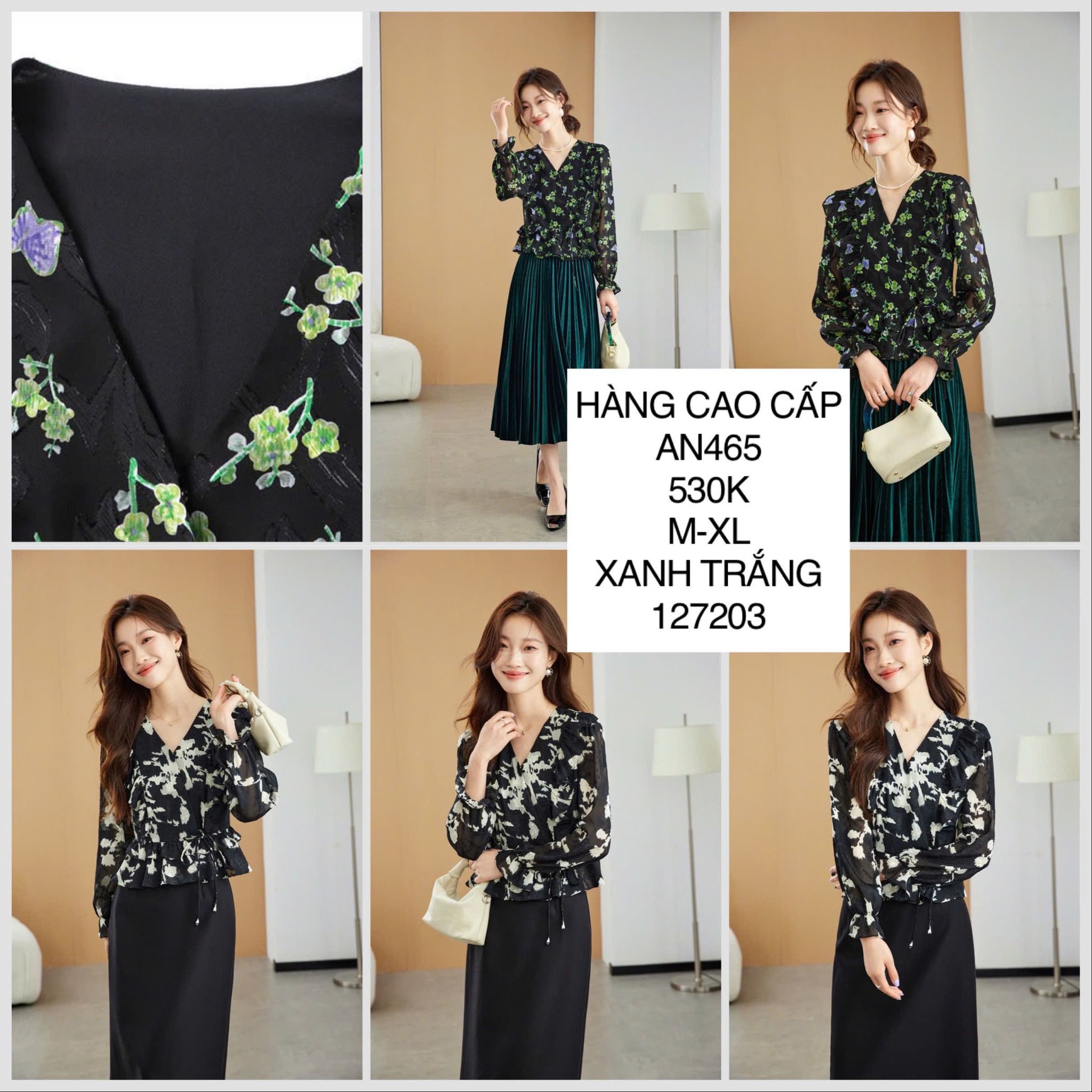  Áo voan ngực họa tiết hoa bướm AN465 