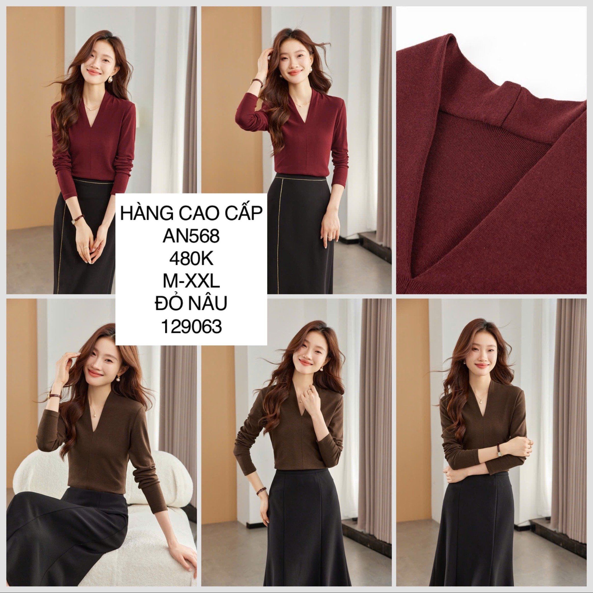  Áo thun cổ tim AN568 