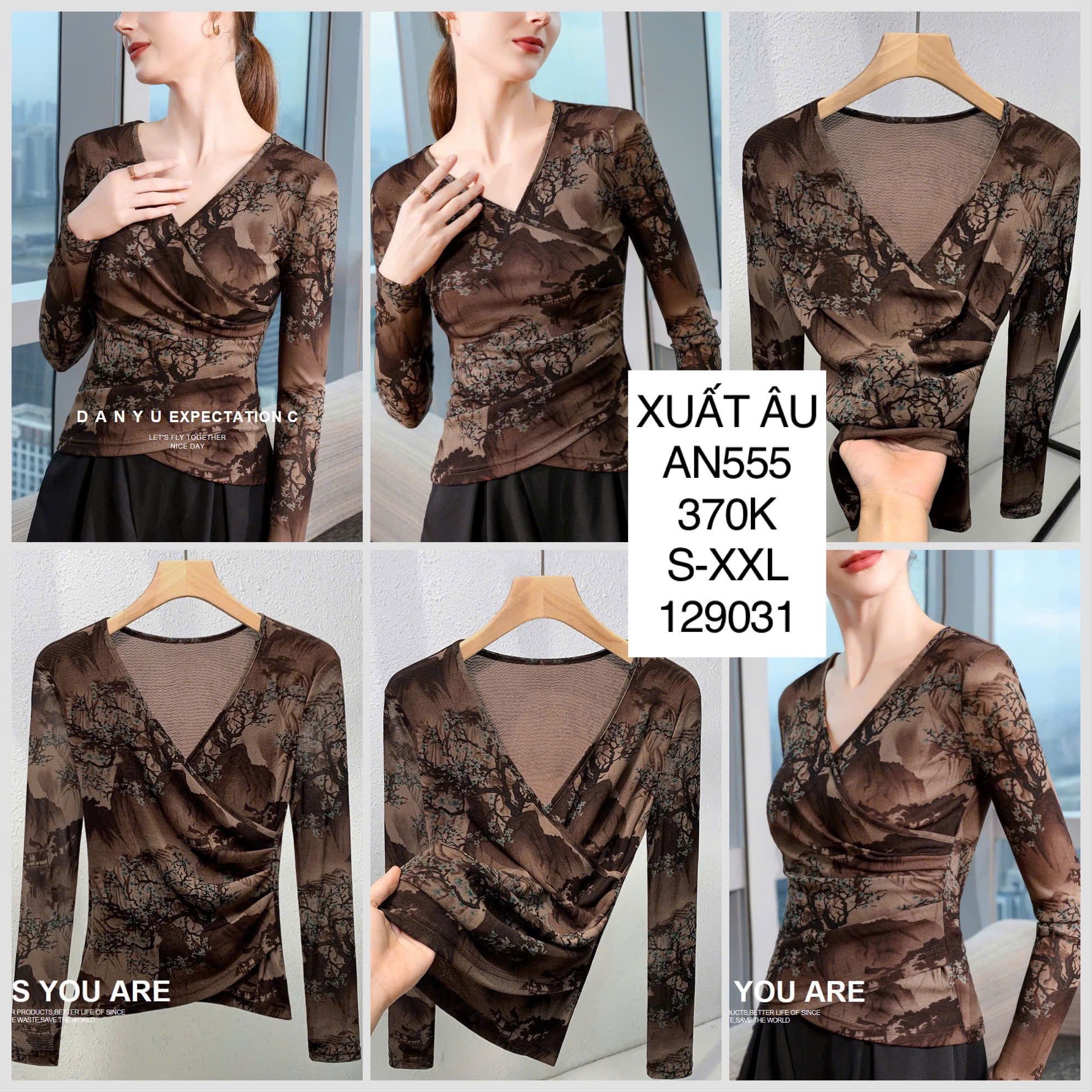  Áo thun lưới hoa đắp eo AN555 