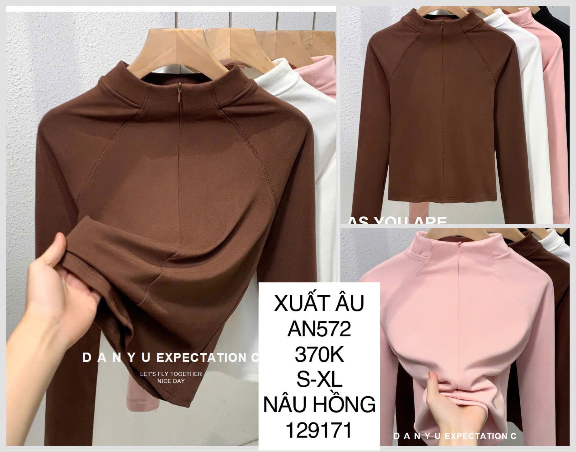  Áo thun cổ phối dây kéo AN572 