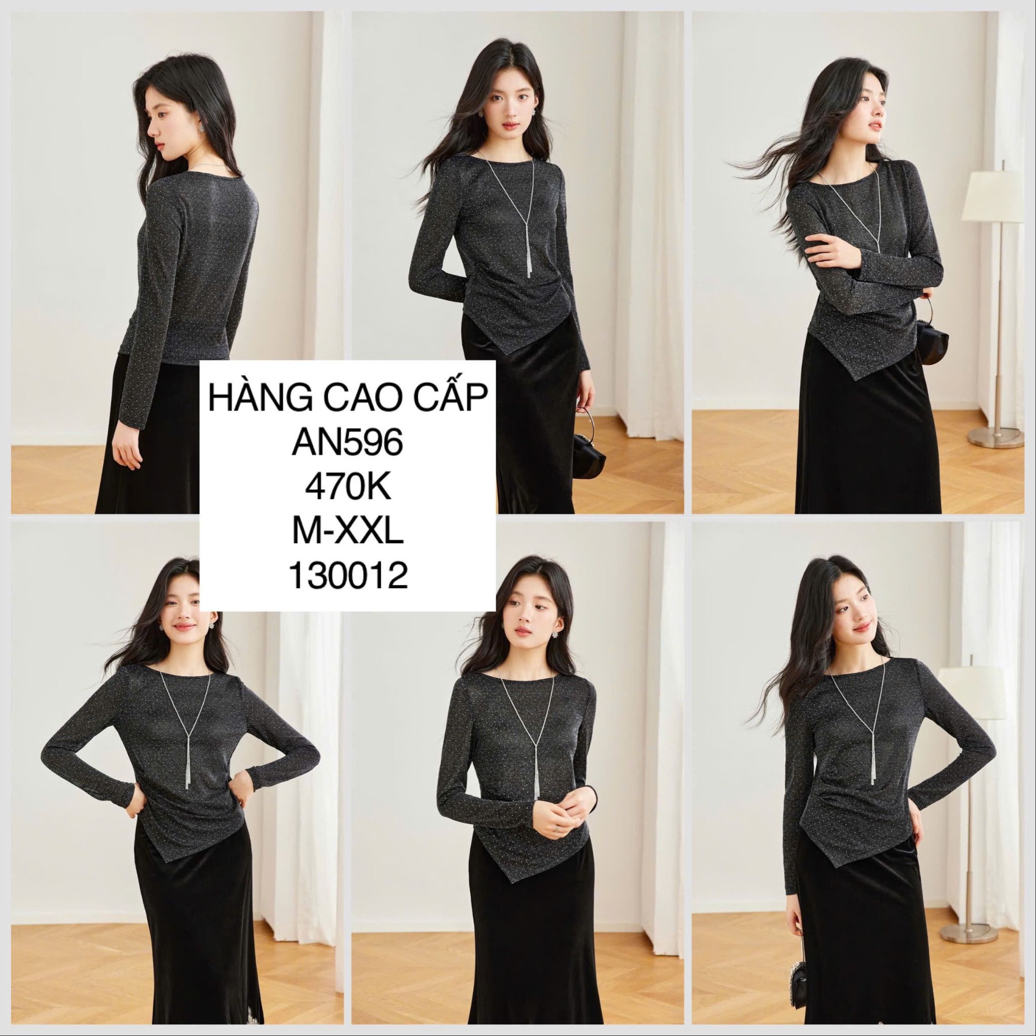  Áo thun chấm bi tà nhọn AN596 
