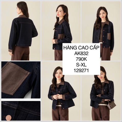  Áo khoác jean cổ nâu AK832 
