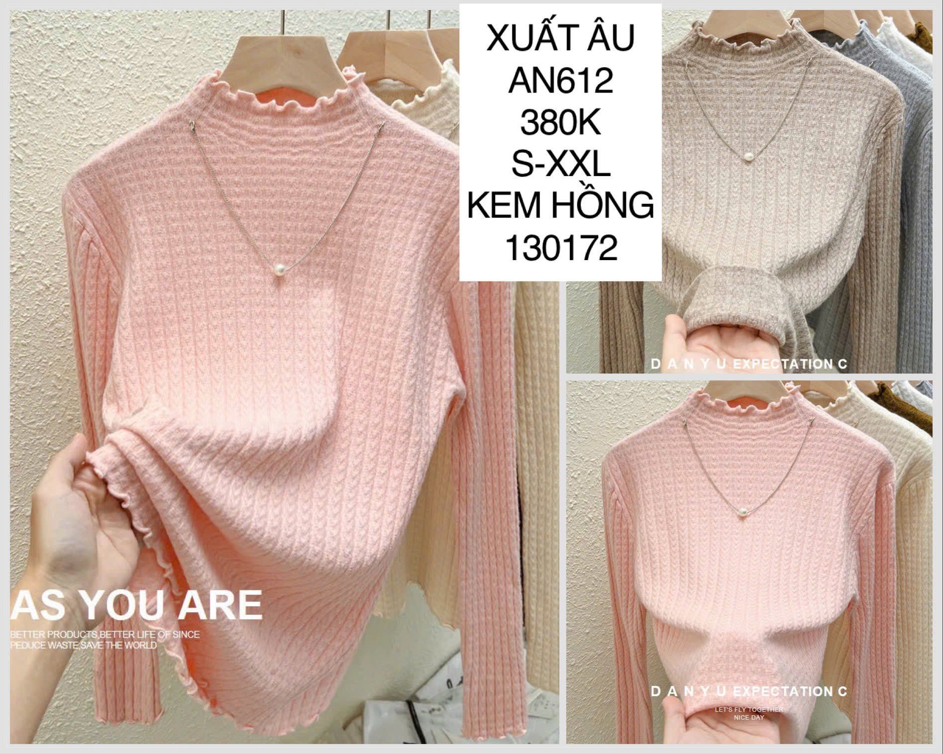  Áo dệt kim cổ lọ phối dây chuyền AN612 