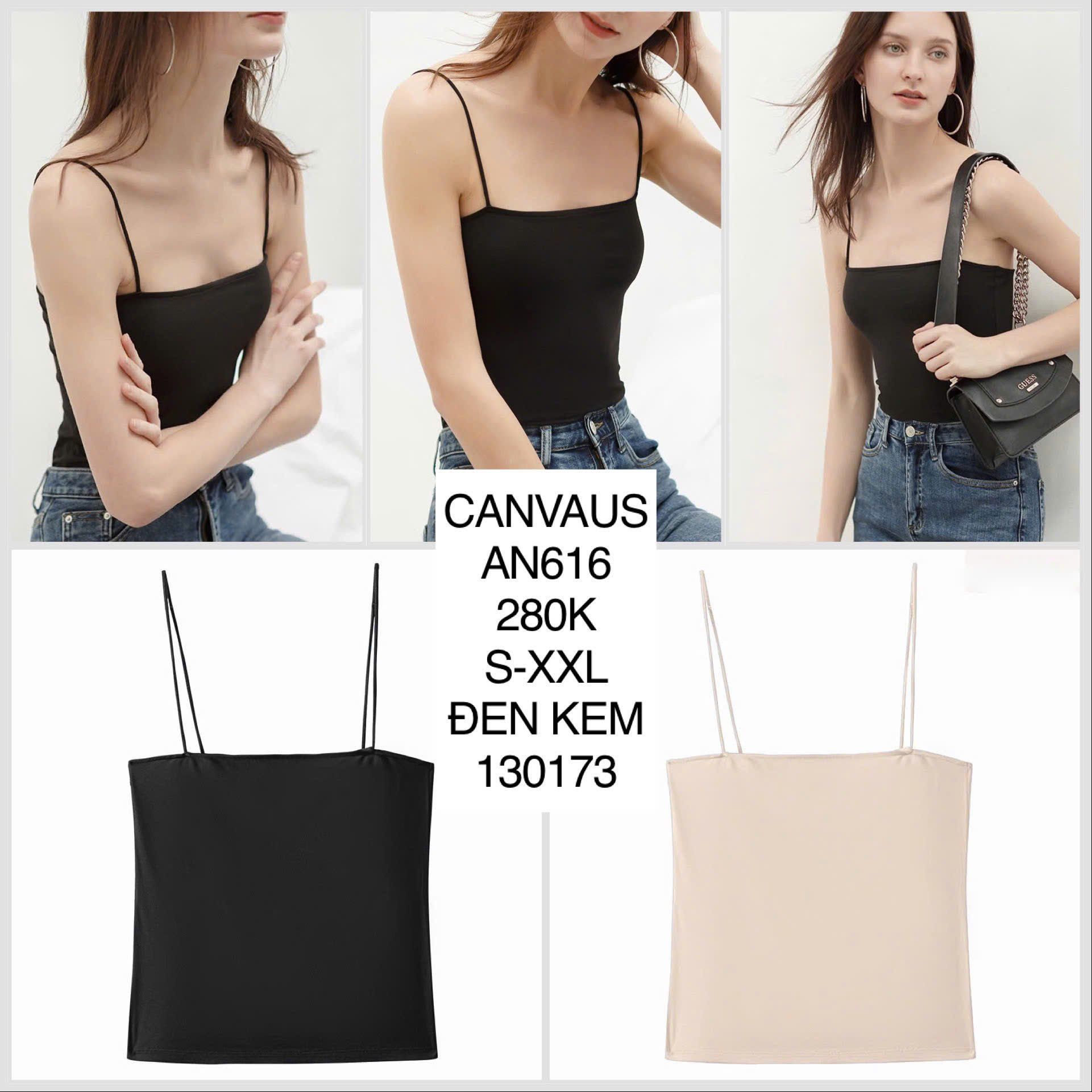  Áo thun lụa 2 dây Canvaus AN616 