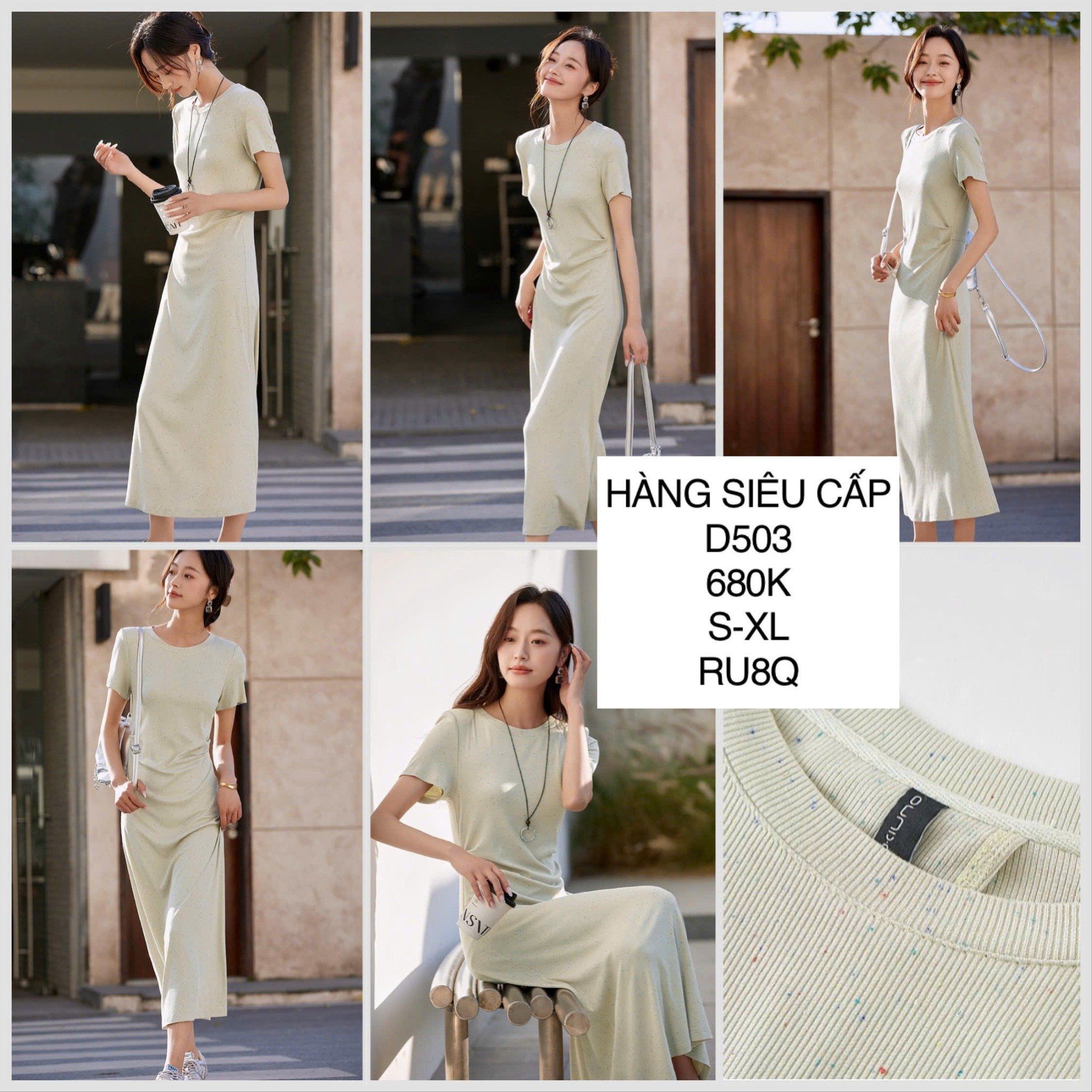  Đầm thun xẻ lưng D503 
