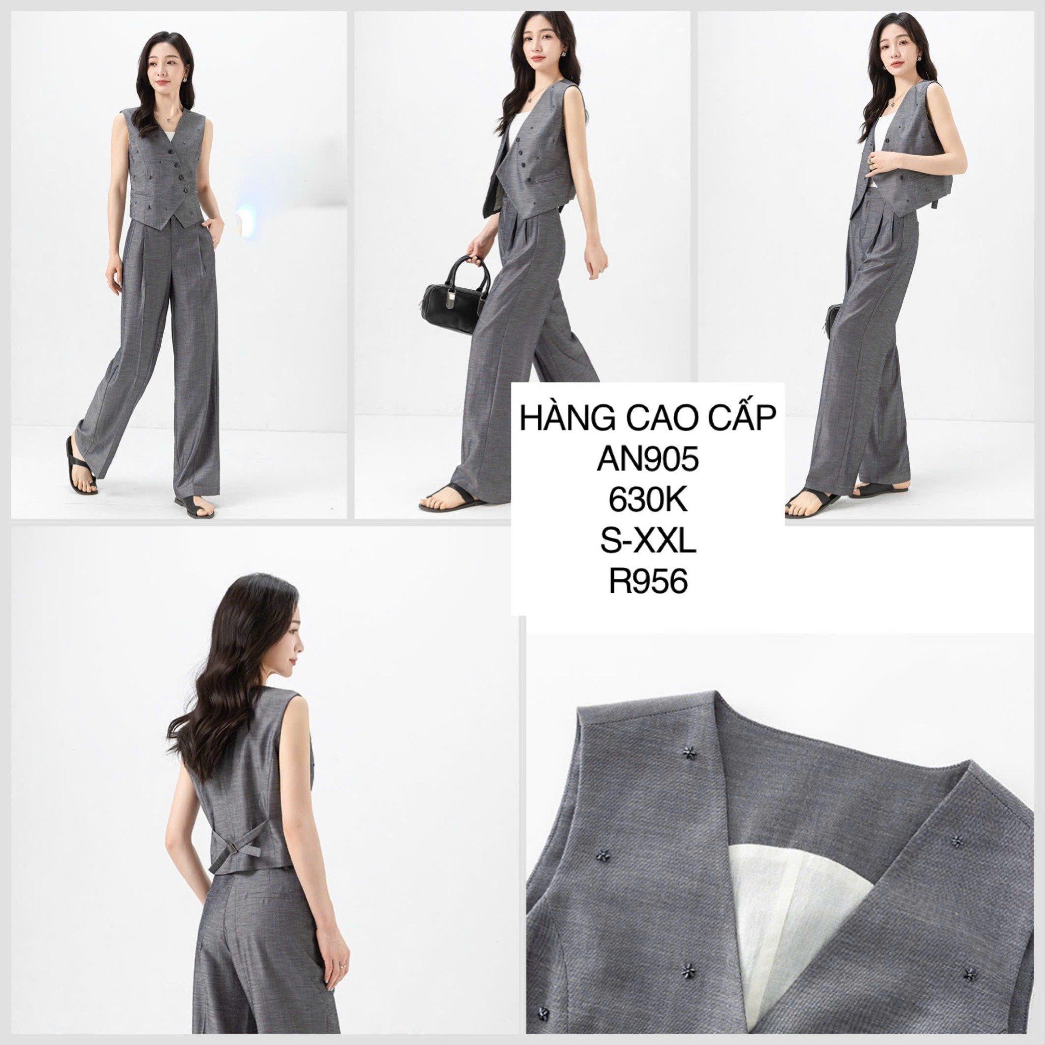  Áo ghile thêu cườm AN905 