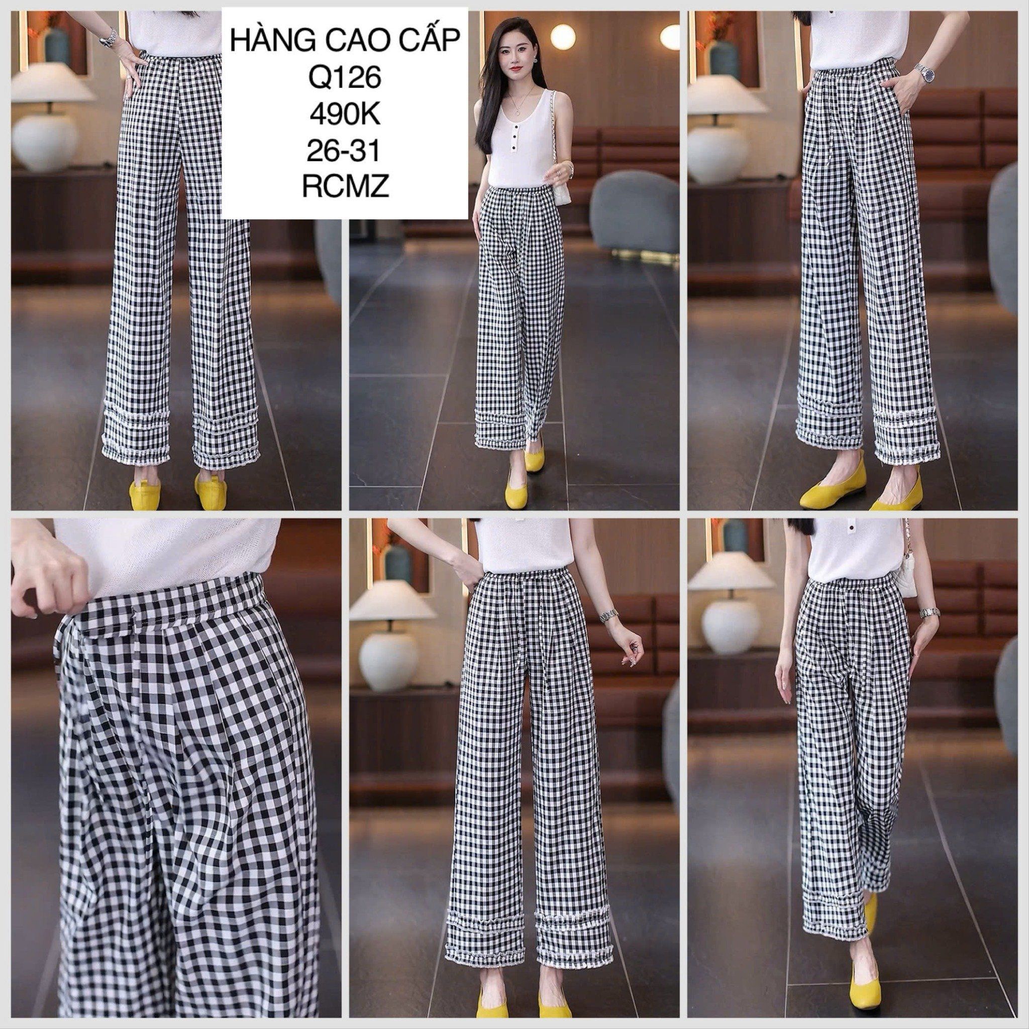  Quần caro lai tua rua Q126 