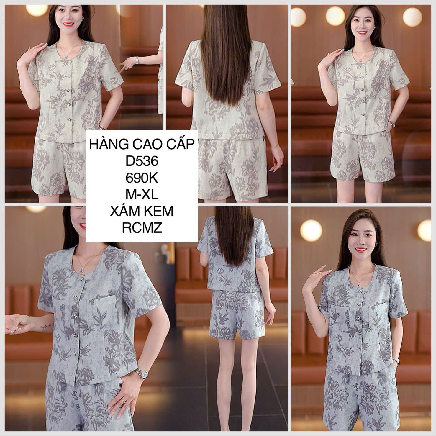  Set short hoa văn D536 
