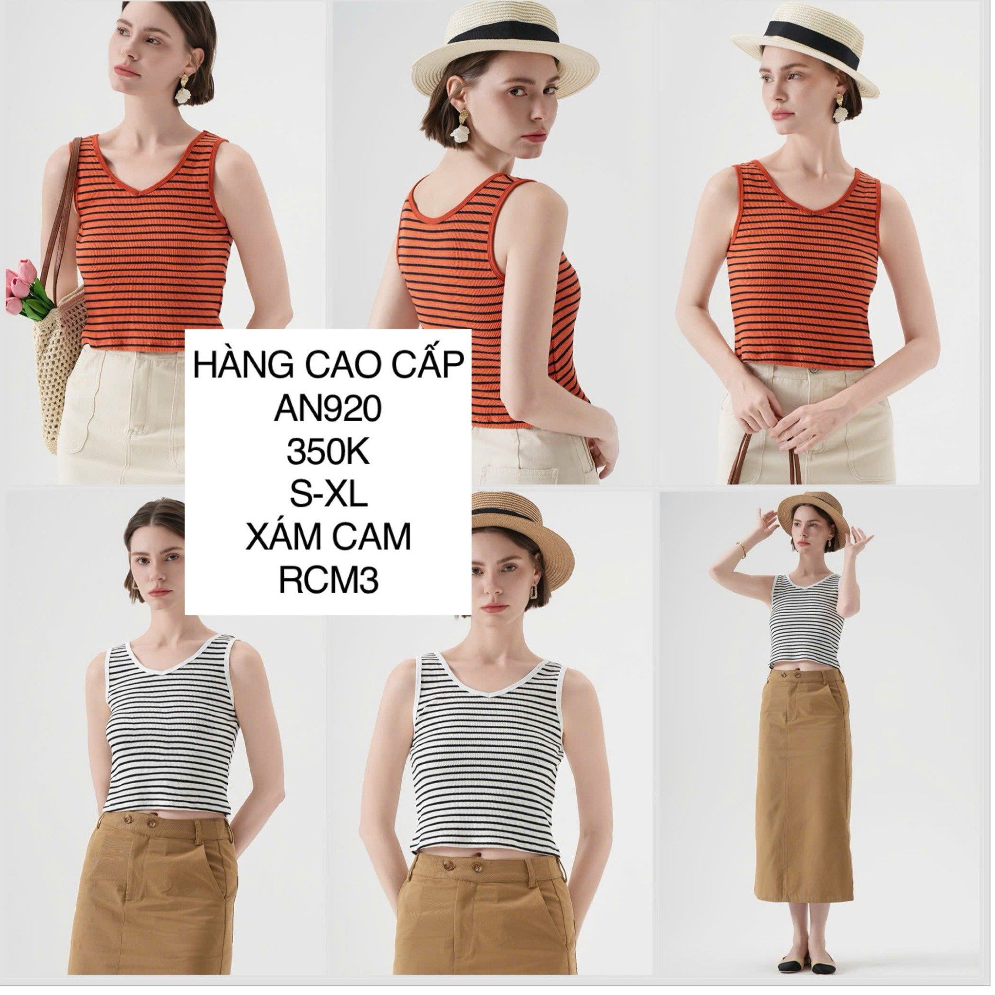  Áo 3 lỗ kẻ sọc AN920 