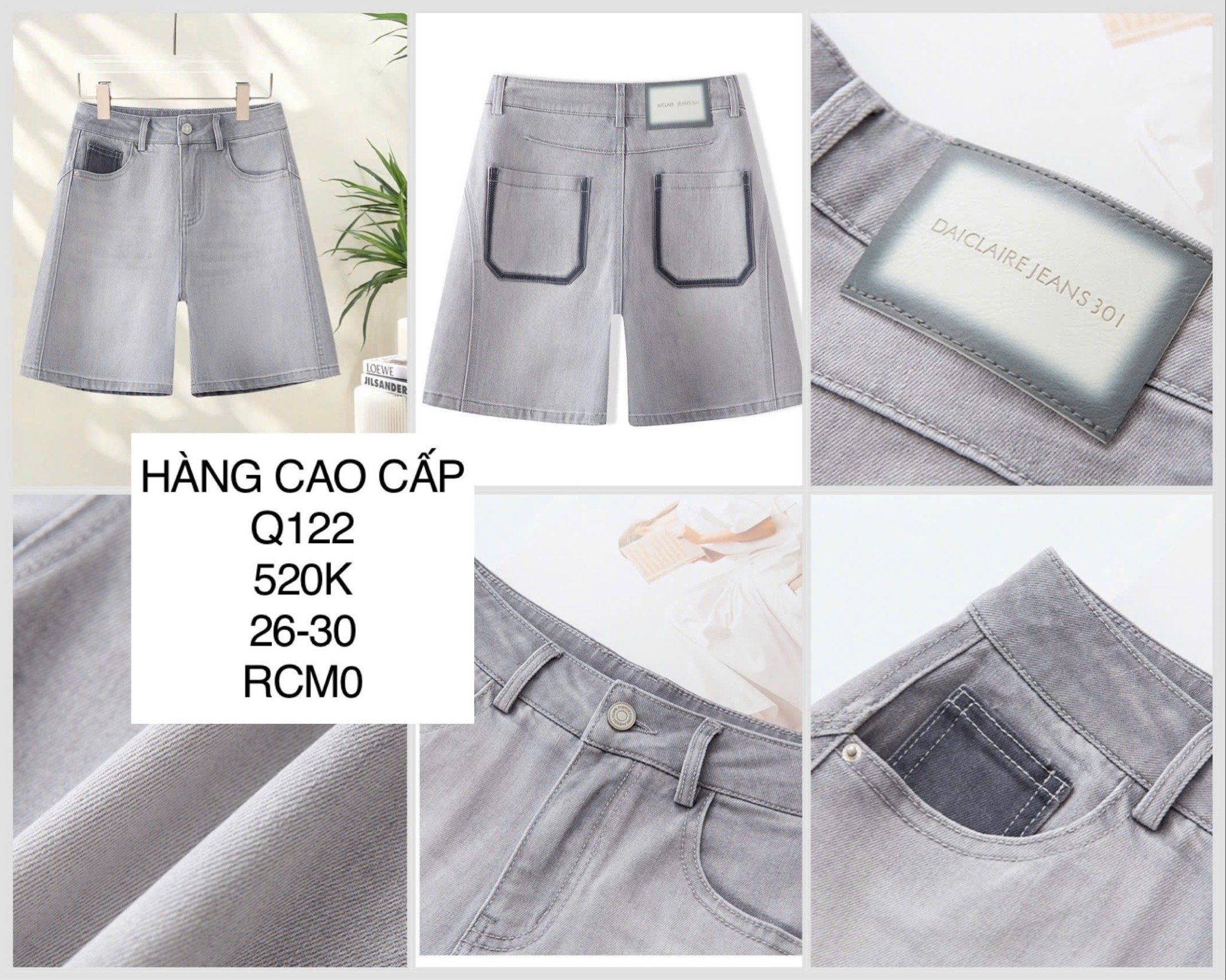  Quần short jean xám Q122 