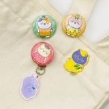  Huy hiệu cài áo Mèo Cheese Kitty Dâu 